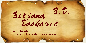 Biljana Dašković vizit kartica